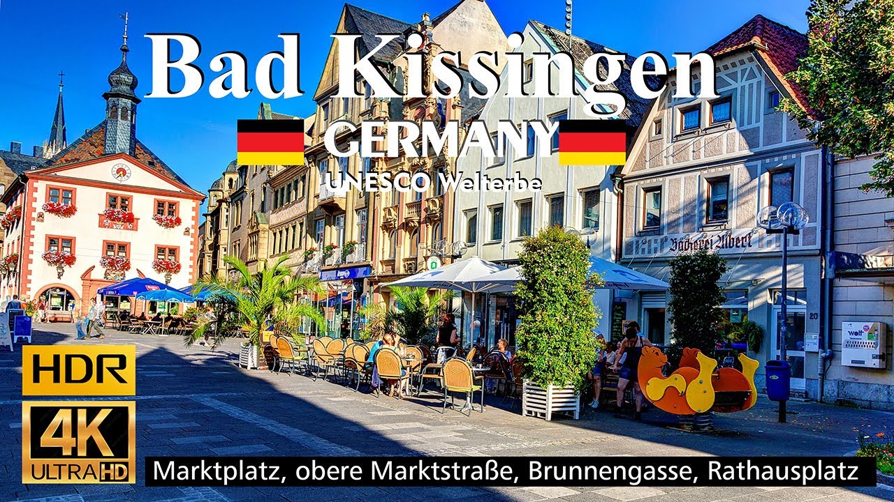 Innenstadt Bad Kissingen mit Marktplatz und Rathausplatz Sept. 2024 in 4K HDR