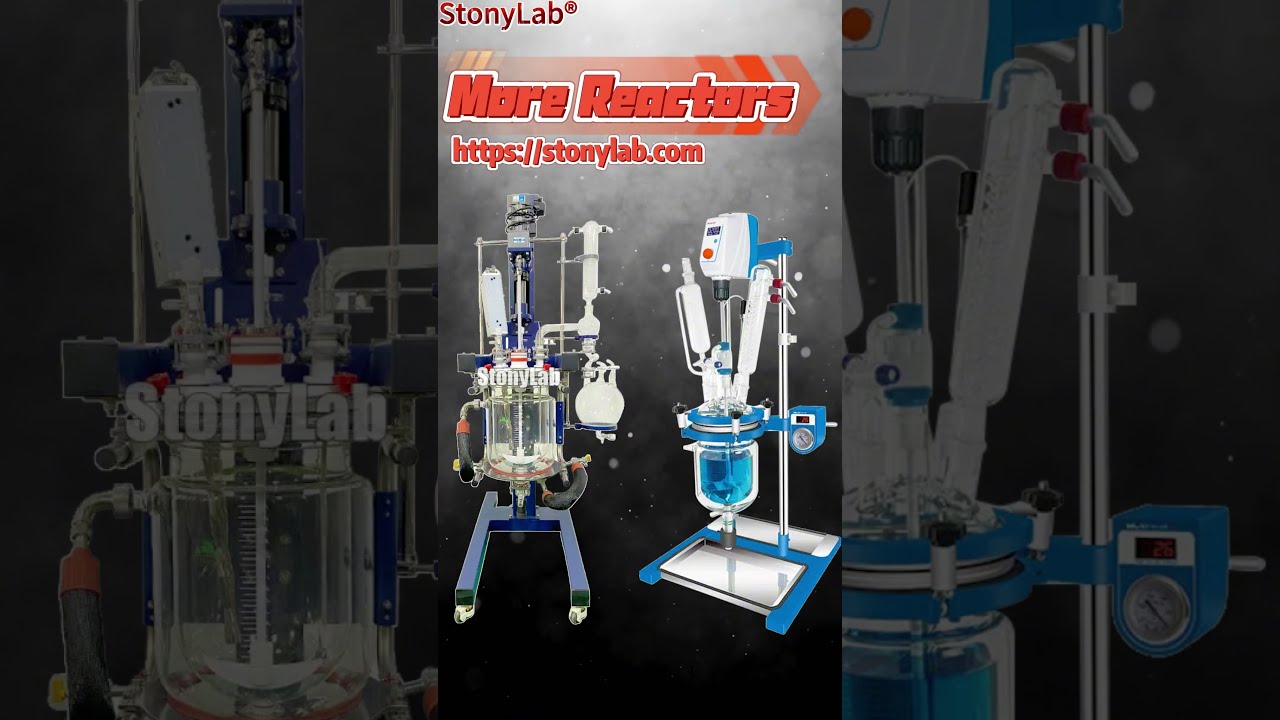 Single or Dual Jacketed Glass Reactor, 100L Explosion-Proof Motor & Controller