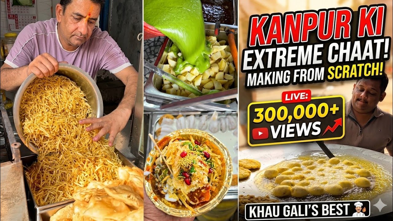 Most Famous Chat Shop Making From Scratch at Extreme Level in Kanpur | Indian Street Food