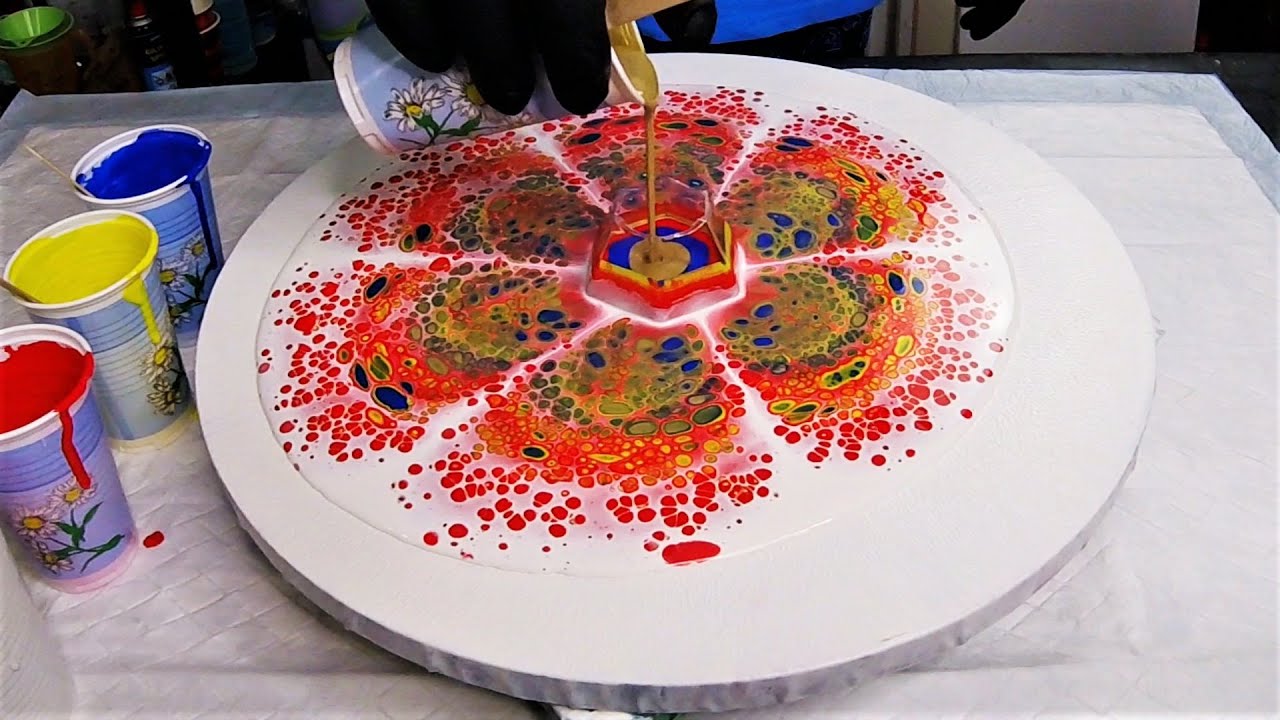 Flower Shaped Open Cup Pour - Acrylic Pour Painting - Open Cup Acrylic Pouring