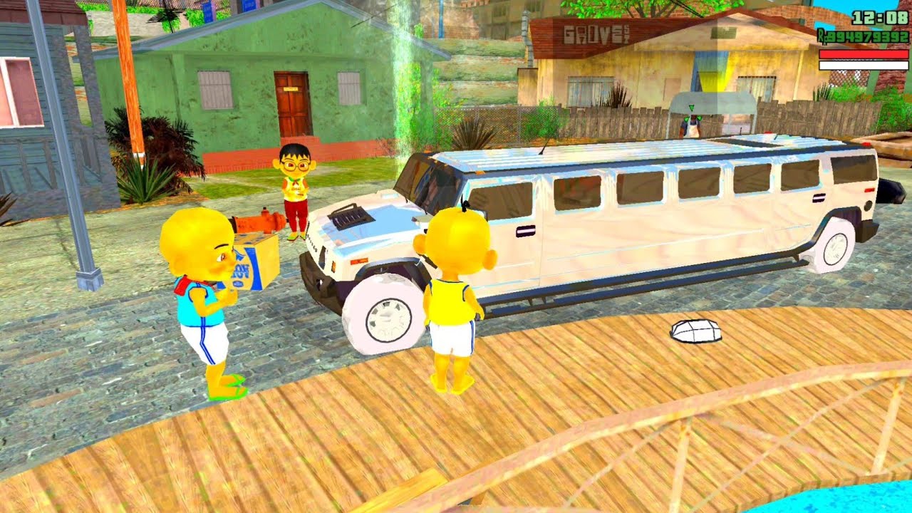 Upin & ipin Pamer Mobil Hammer Panjang Keren , Main ke Rumah Mail 🤣 Dunia Oyya