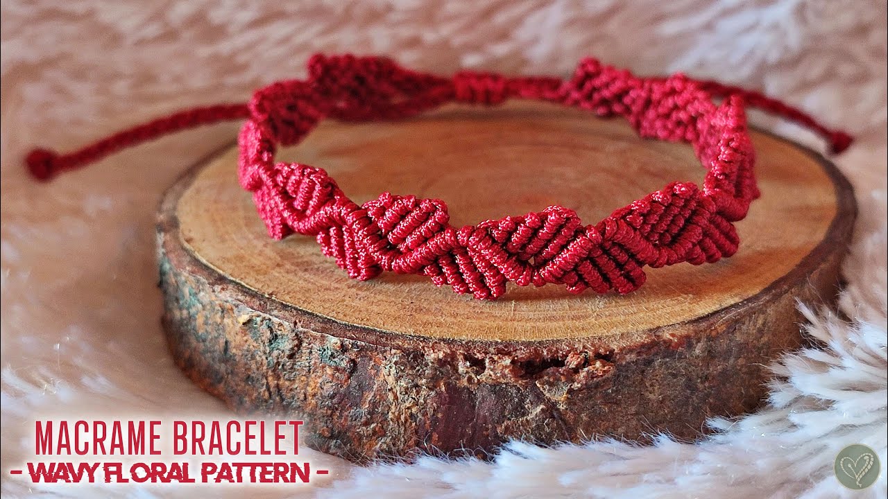 Macrame Bracelet Wavy Floral Pattern | Macrame Bracelet Tutorial