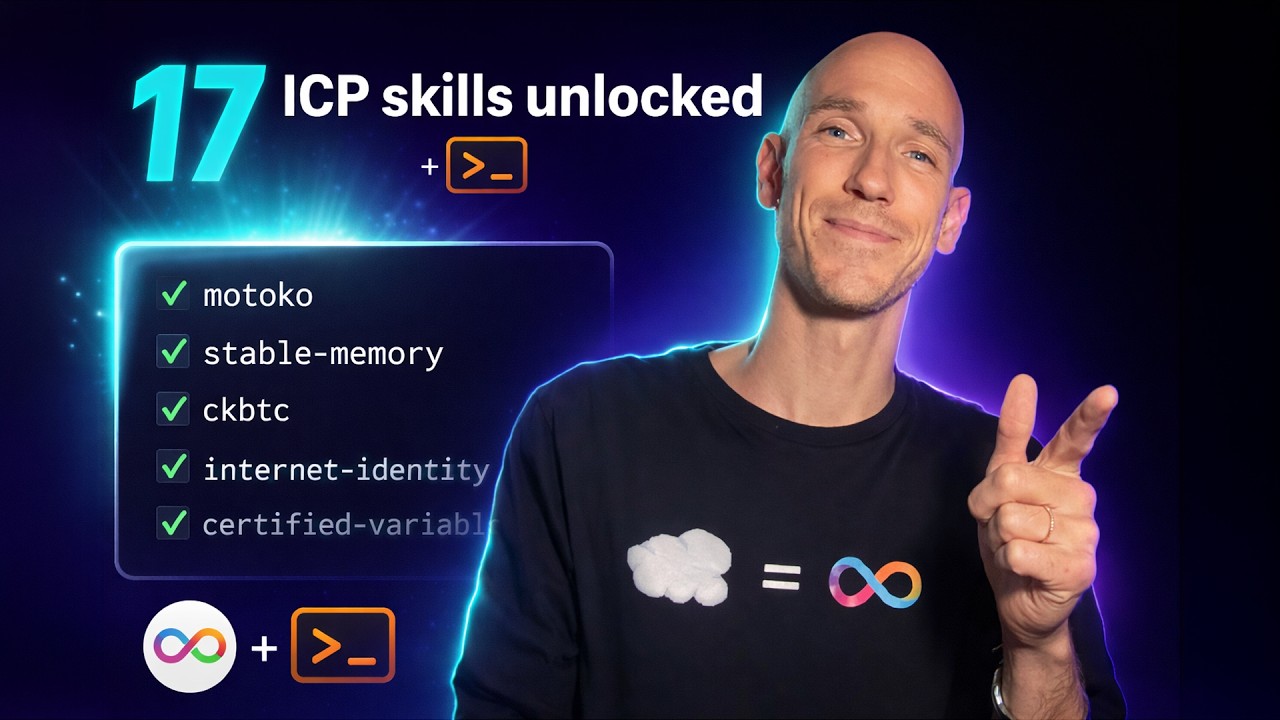 DFINITY Just Dropped 17 AI Skills for Building on ICP &mdash; One Prompt Install (Claude Code Walkthrough)