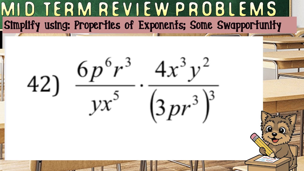 (#42) Упростите (6𝑝⁶𝑟³)/(𝑦𝑥⁵)•(4𝑥³𝑦²)/(3𝑝𝑟³)³