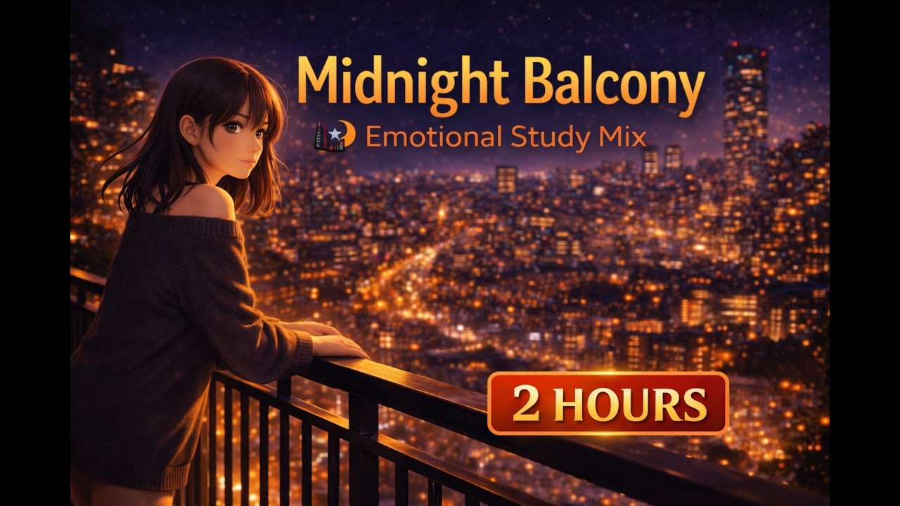 Midnight Balcony Study Music – Deep Focus (2 Hours, No Vocals) | 作業用BGM