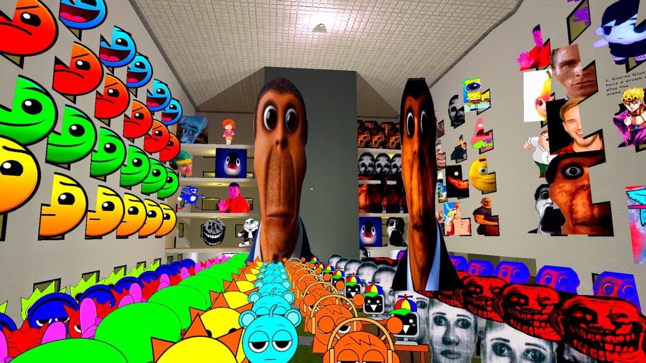 Giant Obunga Real & Original & Sprunki Horror Nextbots vs Lobotomy Gemetry Dash Emojis