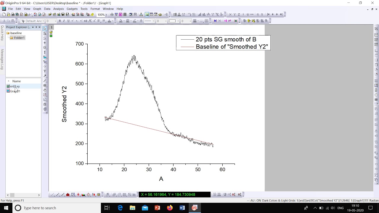 How to Correct and subtract Baseline | Origin 9 - Tutorial | Basics - 7 |