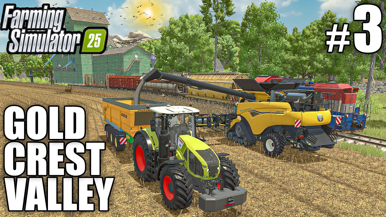 Gold Crest Valley 3.0 - Harvesting a New Field - Timelapse #3 - Farming Simulator 25