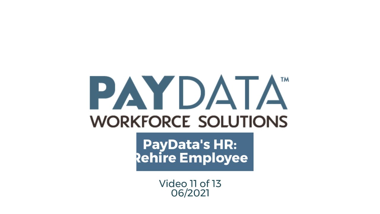 PayData's HR - Rehire Employee