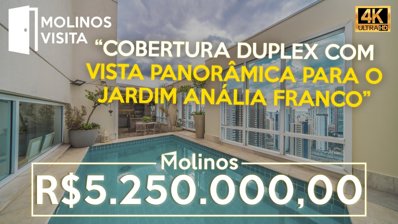 COBERTURA DUPLEX COM PISCINA PANORÂMICA E SUÍTE SURREAL NO ANÁLIA FRANCO | MC1906 | Molinos Visita