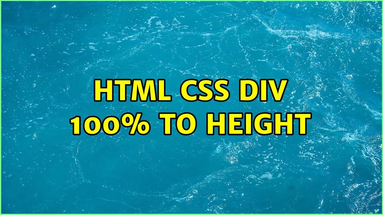 Html CSS div 100% to height