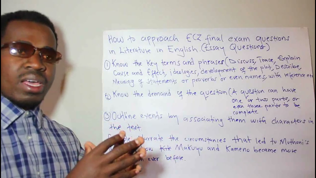 How to approach ECZ exam questions in Literature in English