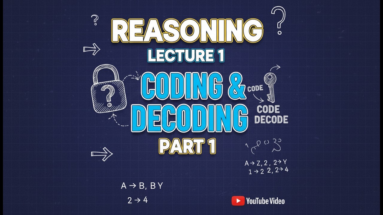 Reasoning Lecture 1: Coding & Decoding Part 1 | Master Reasoning for Govt Exams! SSC CGL
