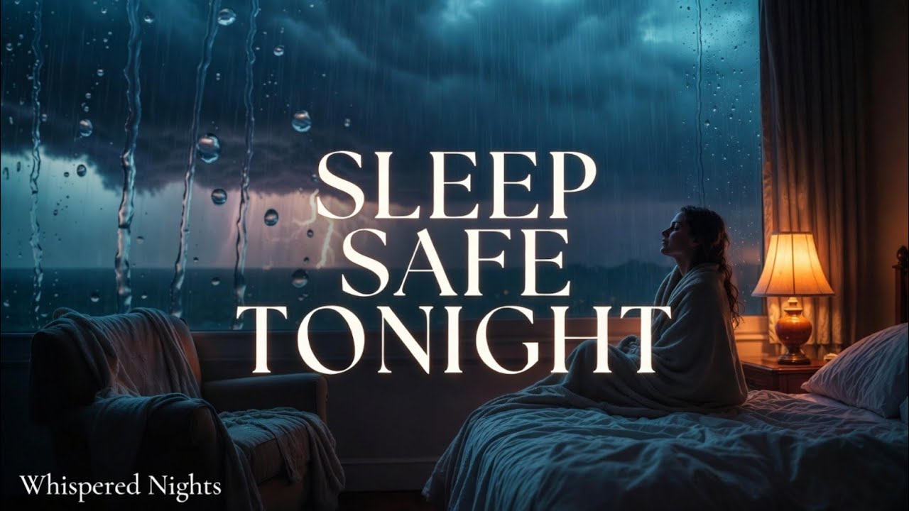 Safe Room During Heavy Rain 🌧️ Cozy Storm Night for Deep Sleep (Gentle Story)