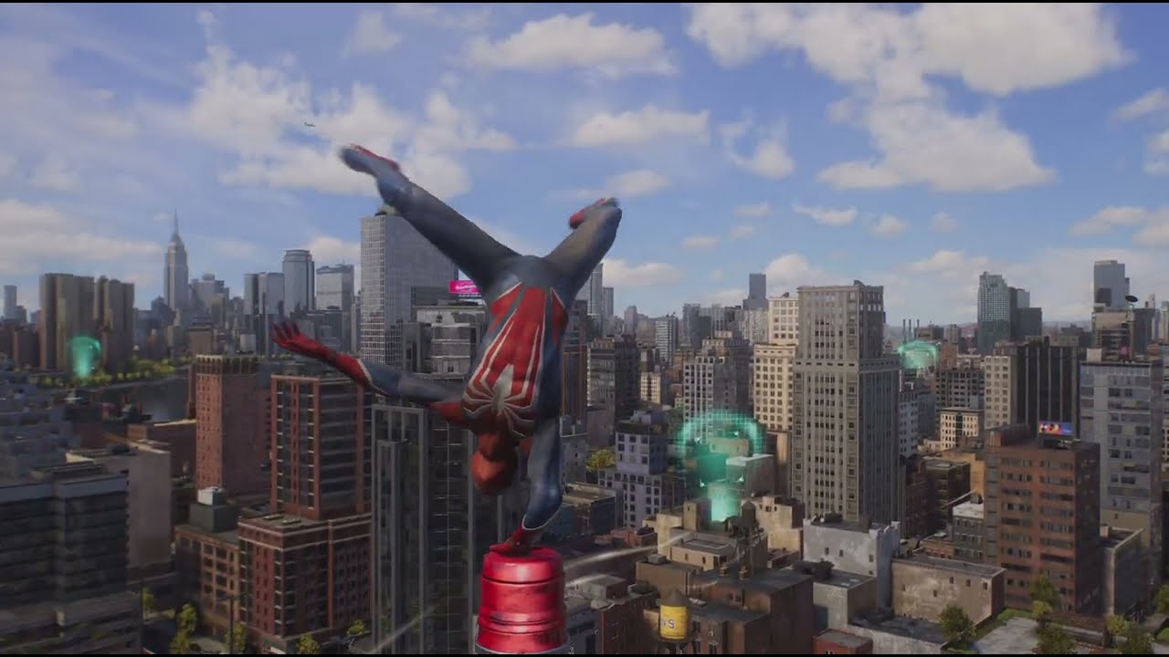 Marvel spiderman swinging