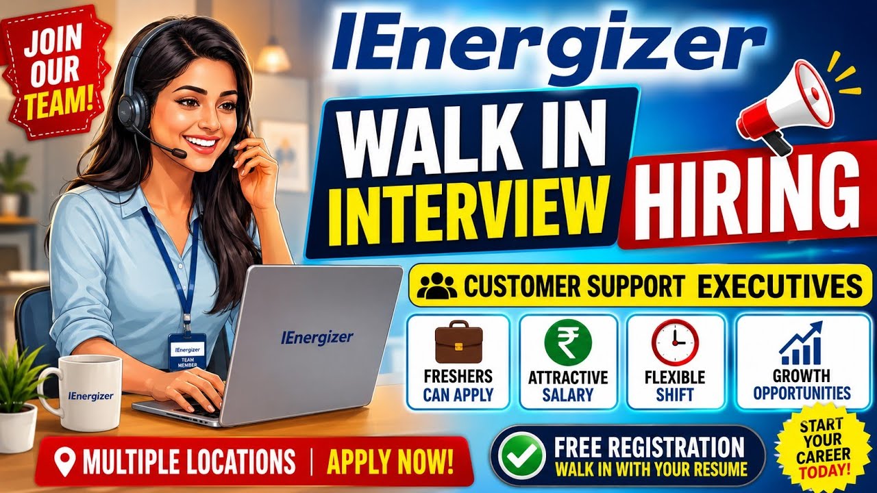 IEnergizer Hiring 2026 | Work From Home |Freshers Apply