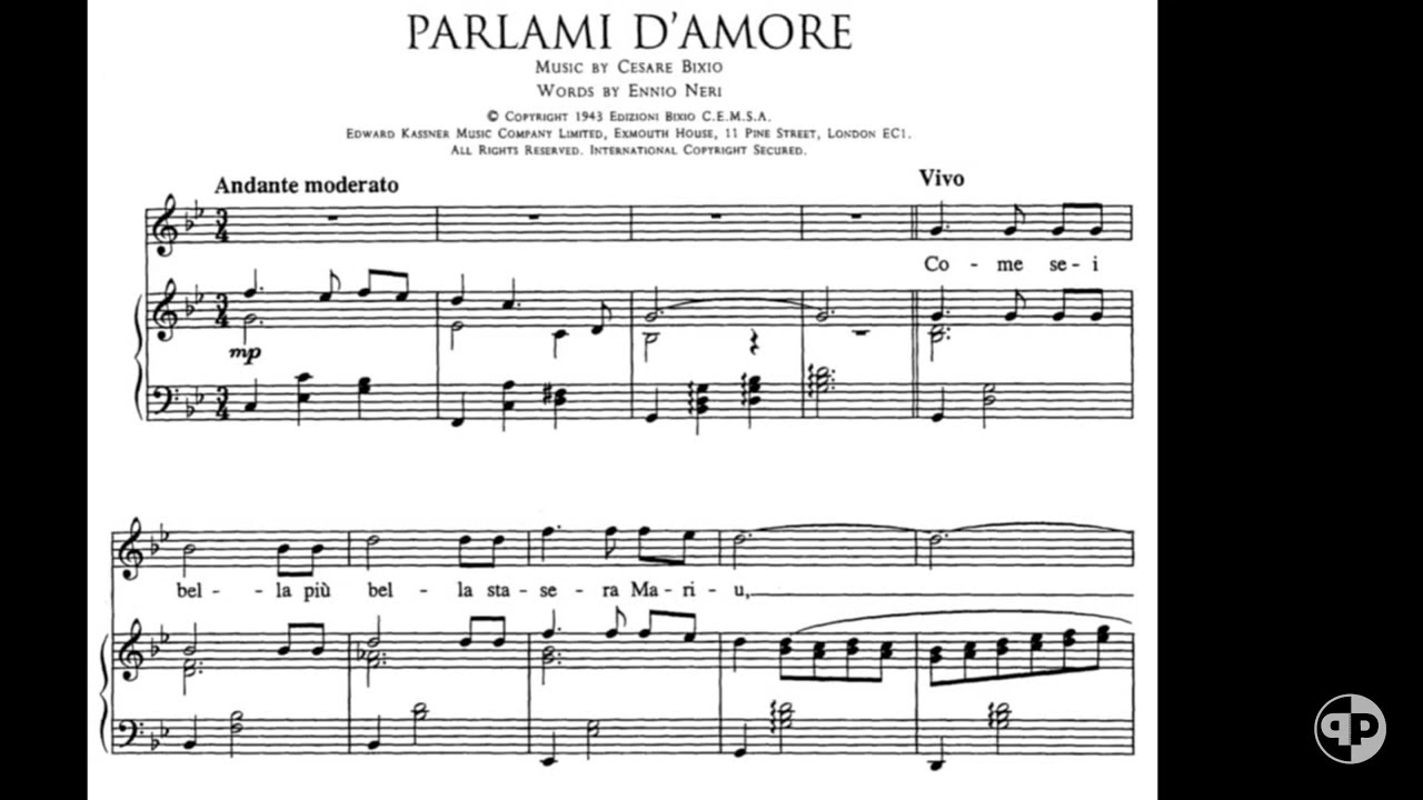 Parlami d'amore (Cesare Bixio)– piano accompaniment