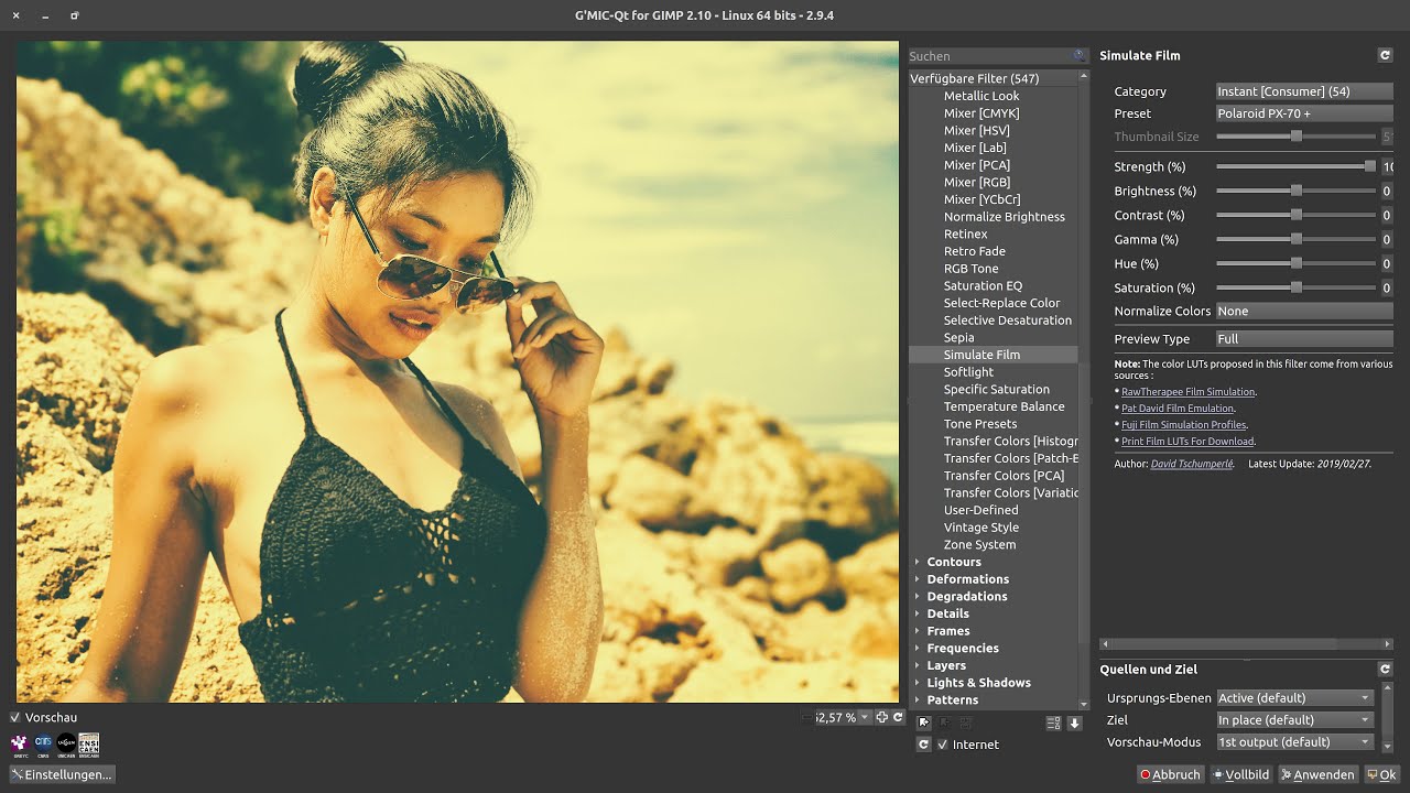 Superfilter GMIC | Simulate Film | in Gimp 2.10.22