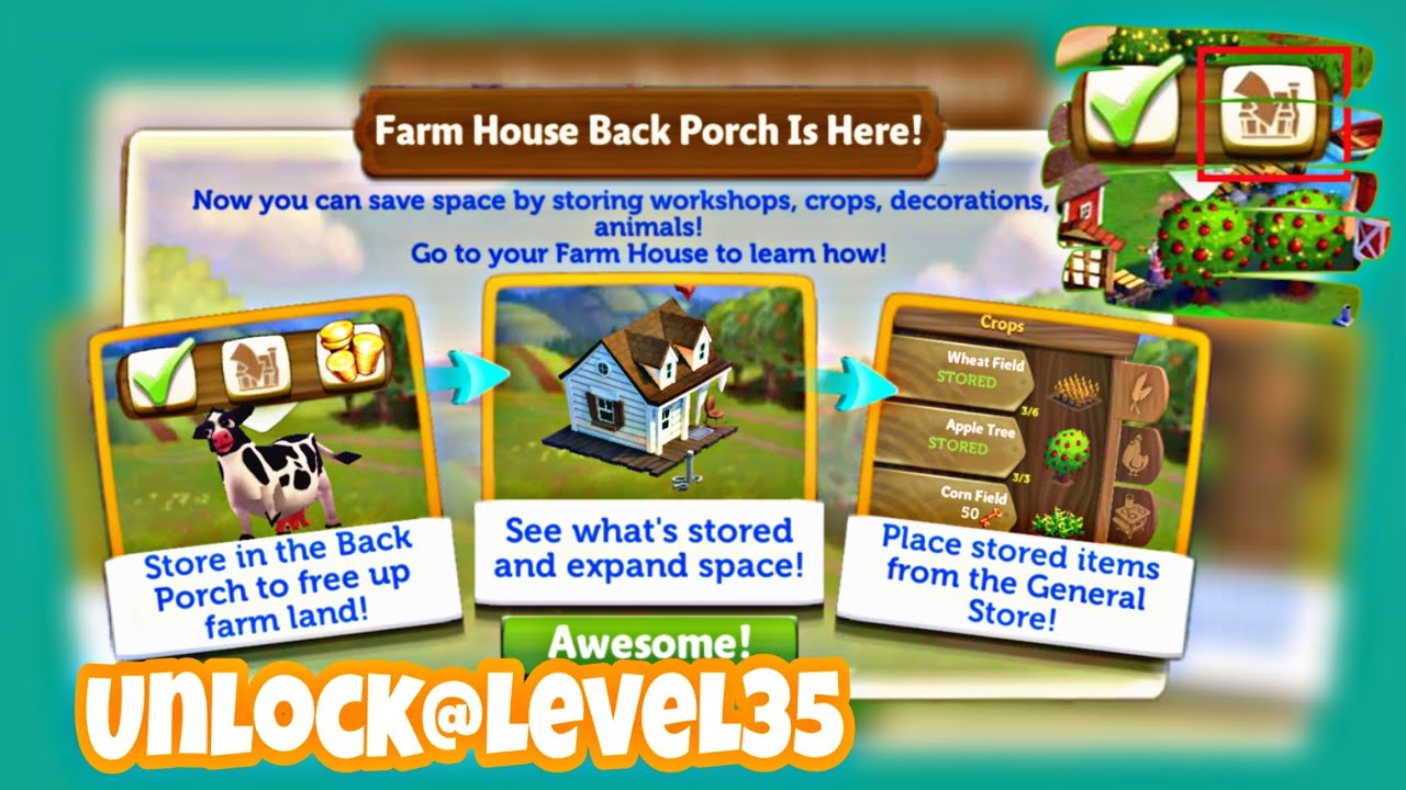 BACK PORCH Storage Area | Unlocked @Level 35 | FarmVille2 Country Escape | Rose Ville Vlogs