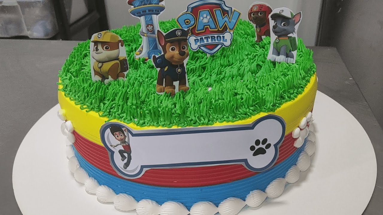 Paw Patrol cake decorating | Como decorar un pastel infantil de PAW PATROL con crema y TOPPER