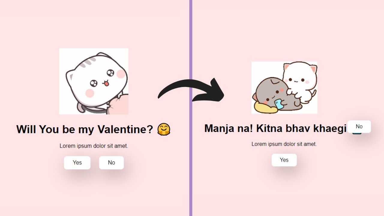 Ask Her Out this Valentine 🤗❤ || Html, CSS and JavaScript