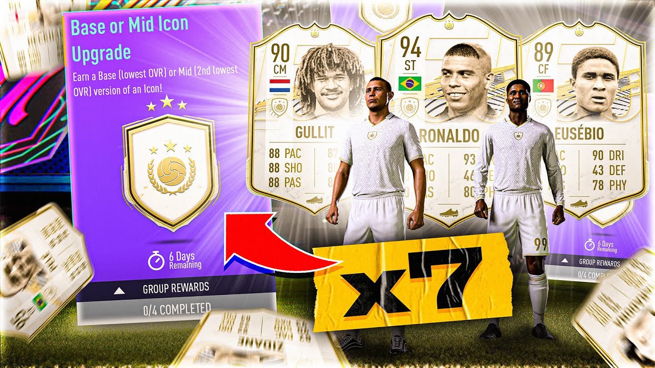 What do you get from 7 Guaranteed Base or Mid Icon Packs?