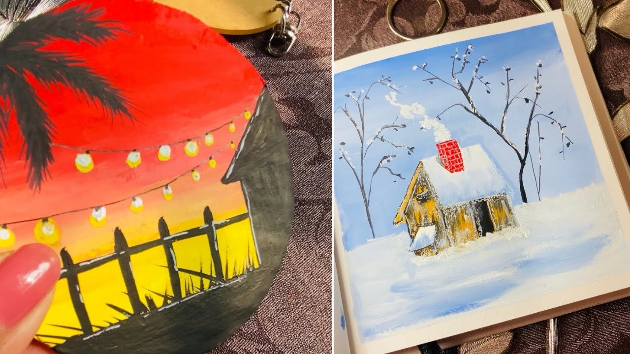 Winter season painting ❄️ | Acrylic painting tutorial 