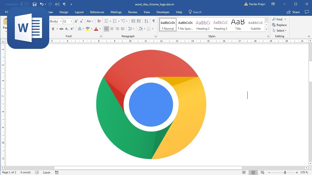 How to create Google Chrome logo in Microsoft Word