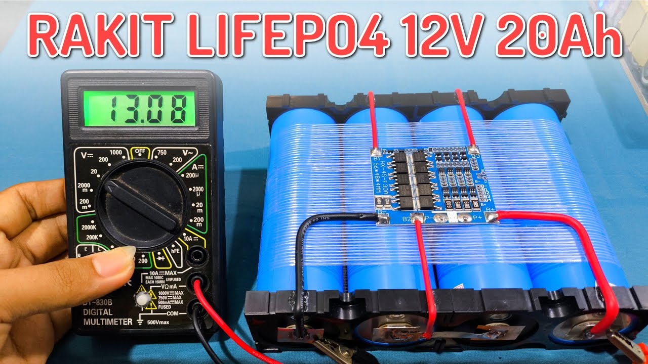 RAKIT BATERAI LIFEPO4 12V 20Ah cocok untuk PLTS dan PJU Tenaga Surya