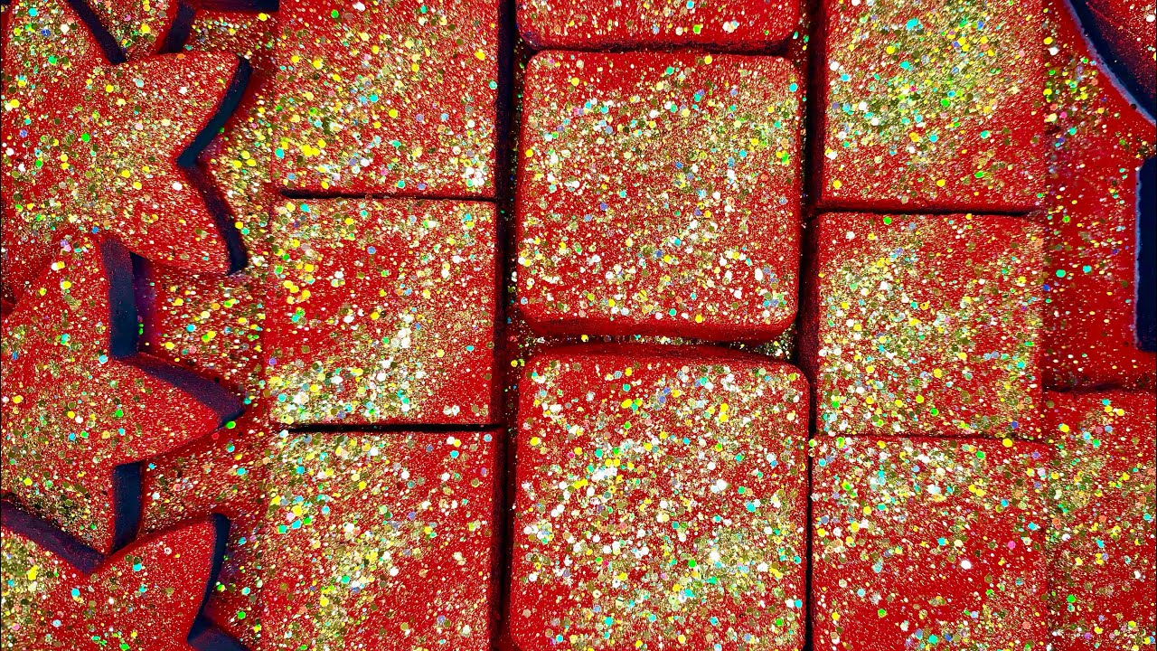 ASMR | black reforms with red pigment & glitter