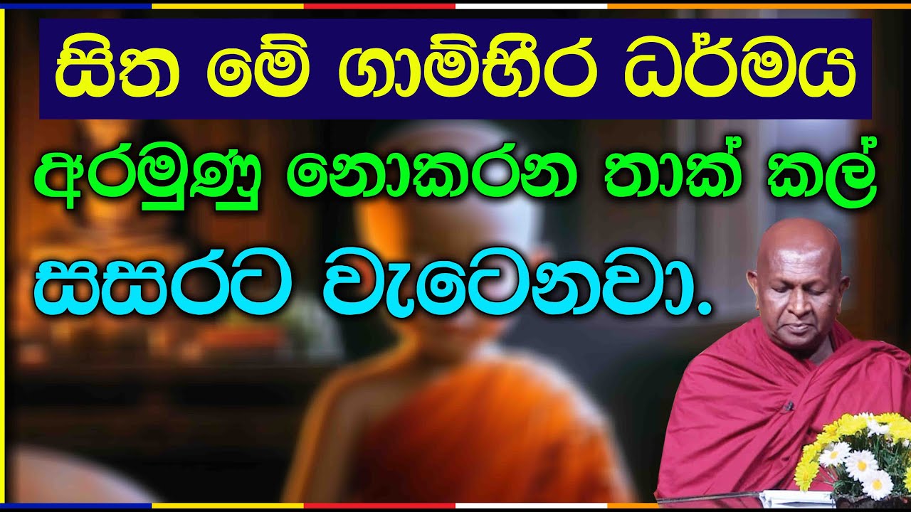 සිත මේ ගාම්භීර ධර්මය අරමුණු නොකරන තාක් කල් සසරට වැටෙනවා.924පූජ්‍ය තපෝවනයේ අරියධජ හිමි