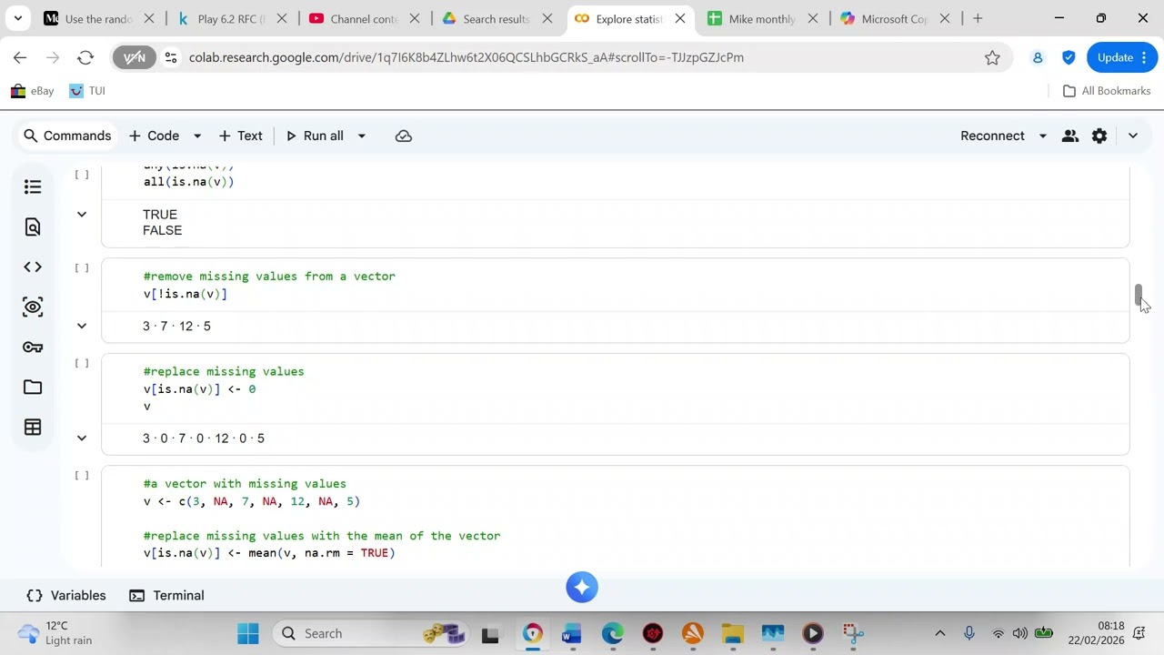 Learn about missing values in R