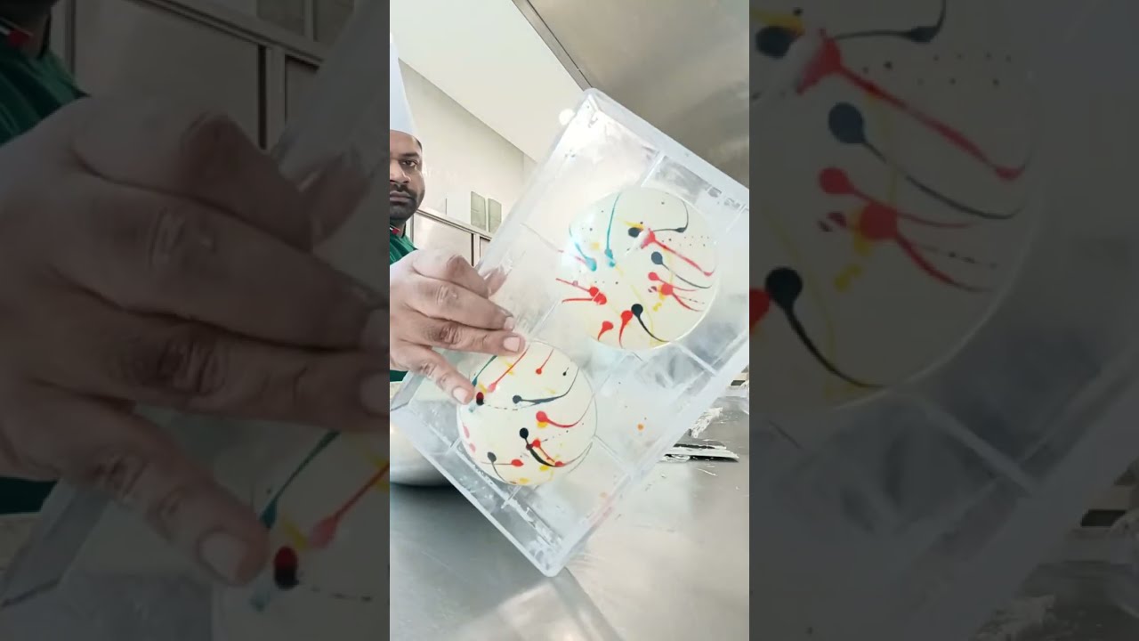 colorful white chocolate🍫😍@chefHASANKA #chocolatework #chocolateart #chocolateshaped #viralvideo