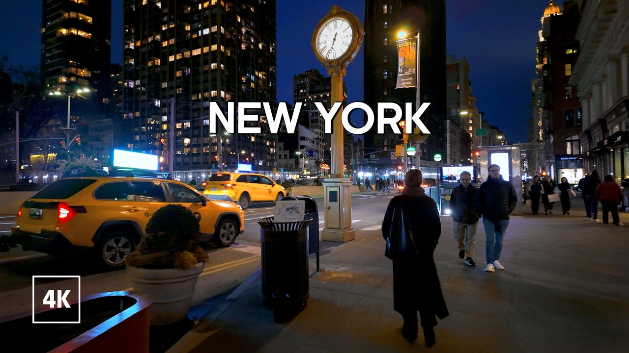 New York City Night Walk/Evening stroll in Midtown Manhattan