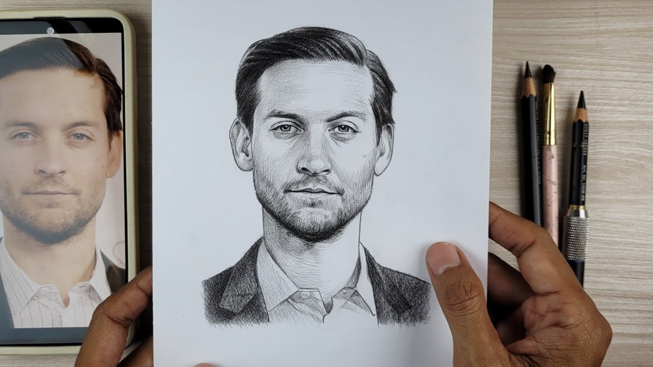 Drawing Tobey Maguire with Pencil | Realistic Spider-Man Actor Portrait