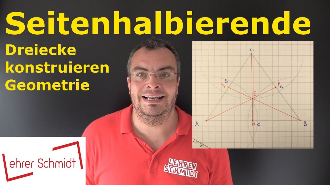 Seitenhalbierende eines Dreiecks konstruieren (Schwerpunkt) | Geometrie | Mathematik | Lehrerschmidt