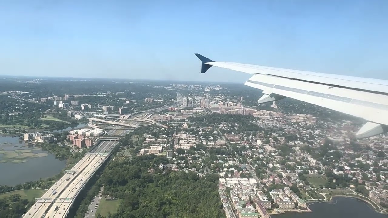 Delta Airbus A319 approach and landing into Washington 
