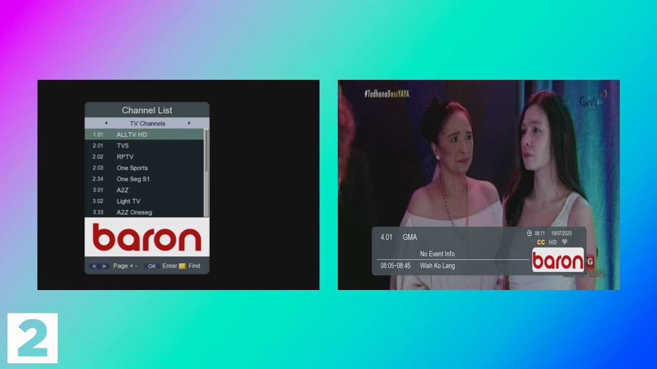 DTV Channels (Baron Digital TV Receiver) in CDO City (July 19, 2025)