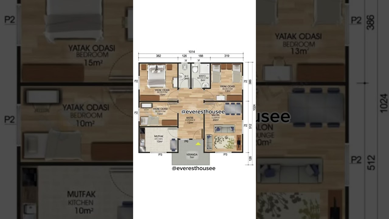 3+1 ev planı hazır proje #beton #m&uuml;hendis #inşaat