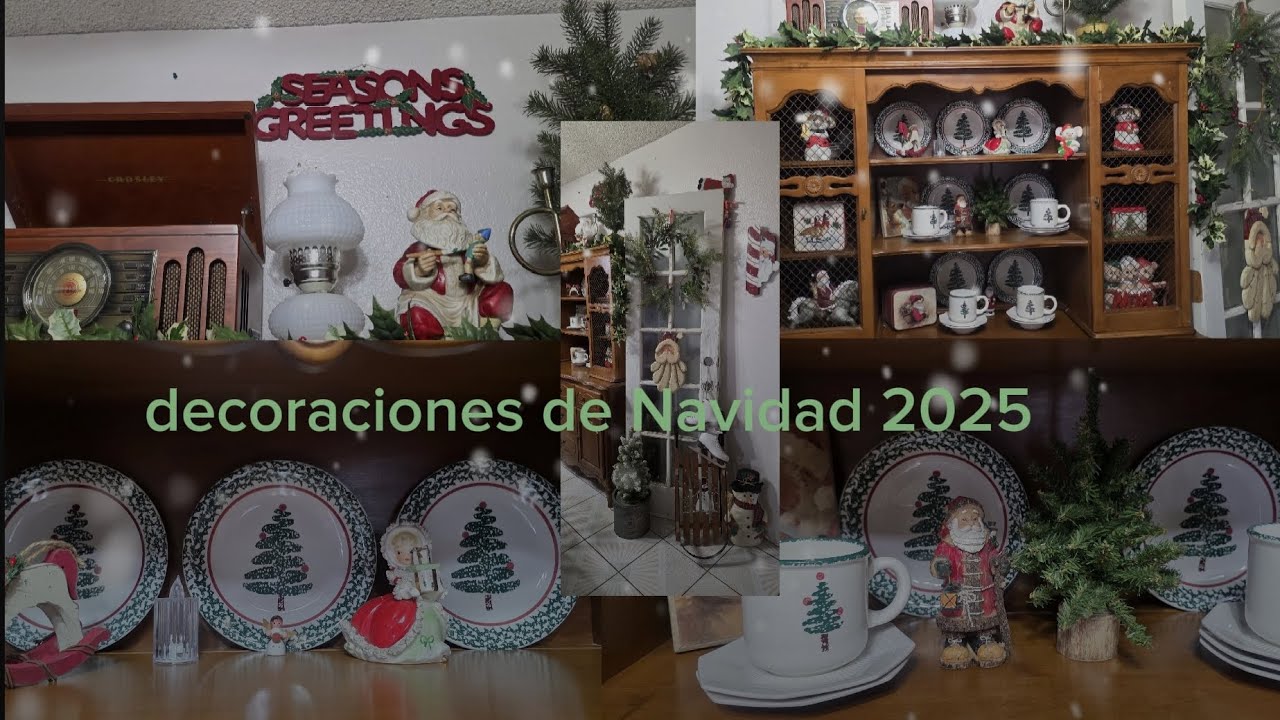 Decorando mi chinero para Navidad 2025 estilo vintage/ decoraciones de segunda mano 🌲