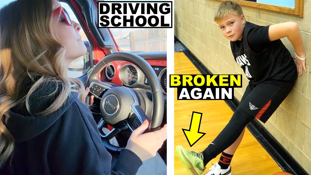 BROKE HIS FOOT AGAIN AND DRIVING SCHOOL! 🏀🚗