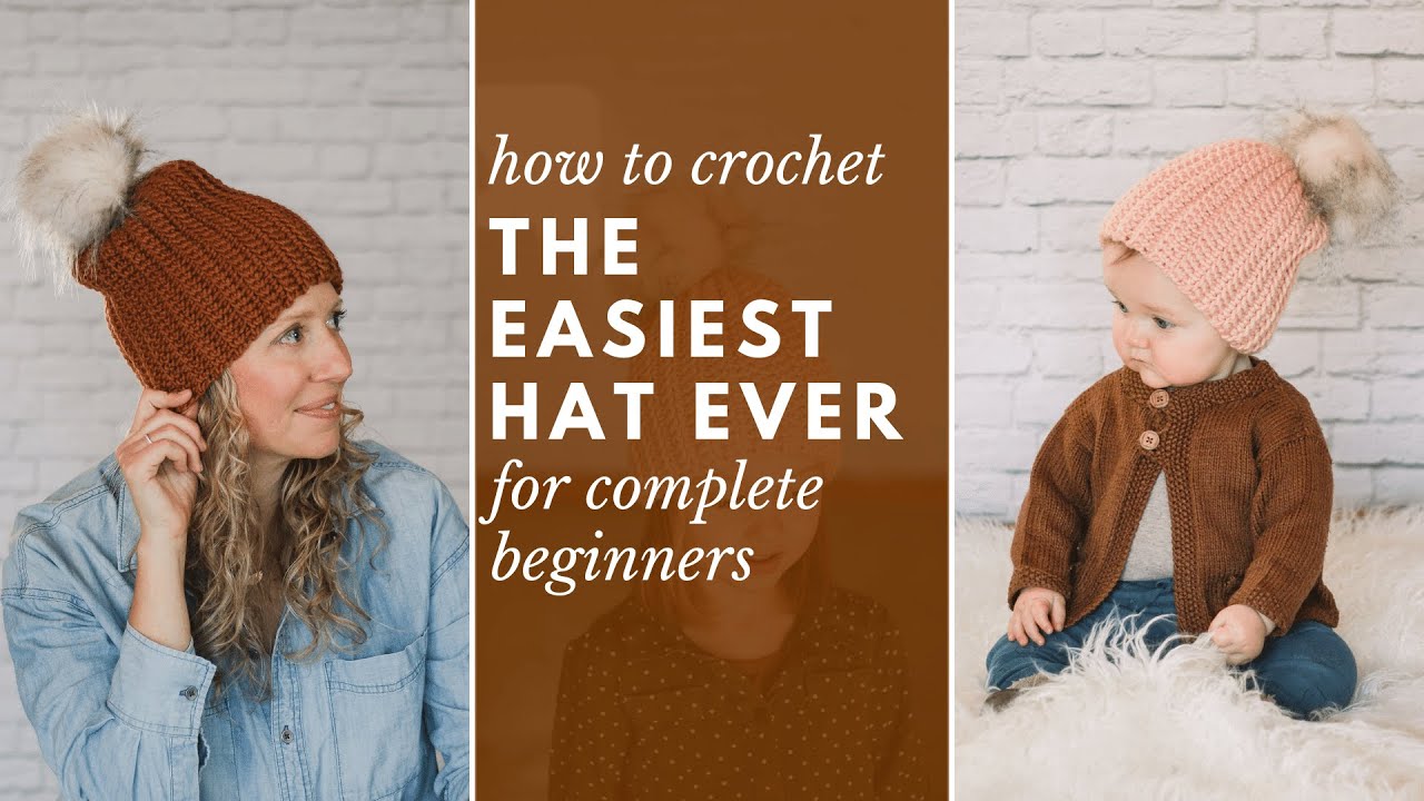 How to Crochet The EASIEST Baby Hat Ever! - (With Adult Sizes Too!)