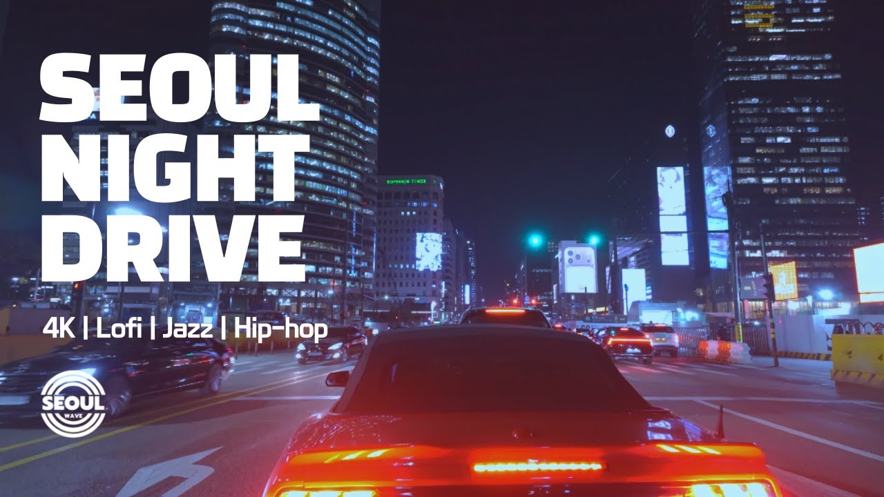 4K Night Drive in Songpa and Gangnam, Seoul, Korea / lo-fi / jazz / hip-hop