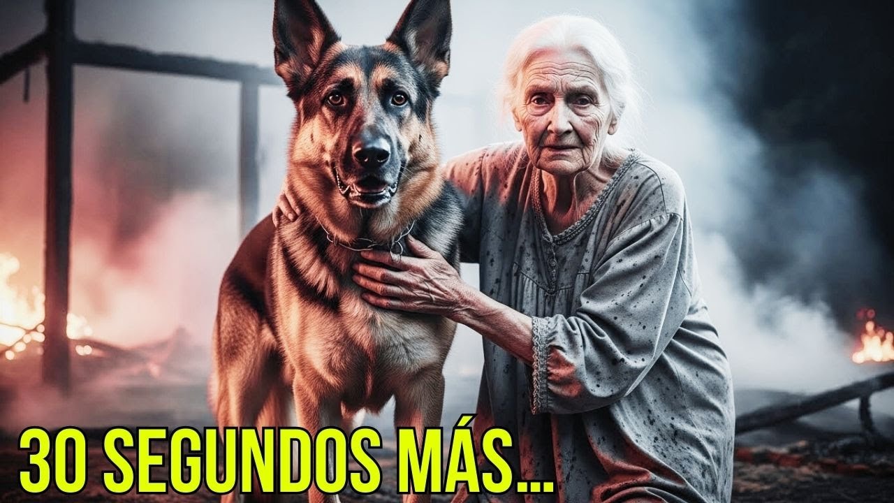 Perro valiente salva una granja del incendio y rescata a una granjera anciana — Un verdadero héroe