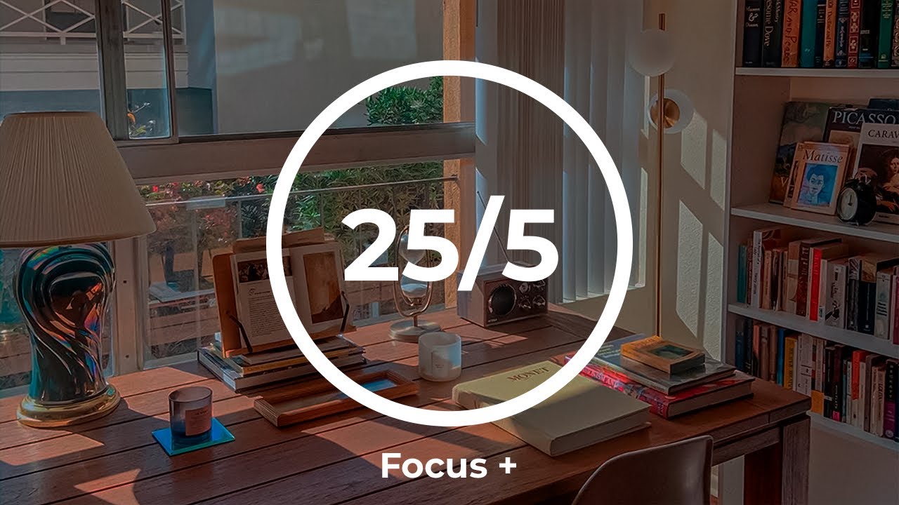 🌙 25/5 Study With Me | Focus with Lofi Pomodoro Timer & Calming Atmosphere | Focus+