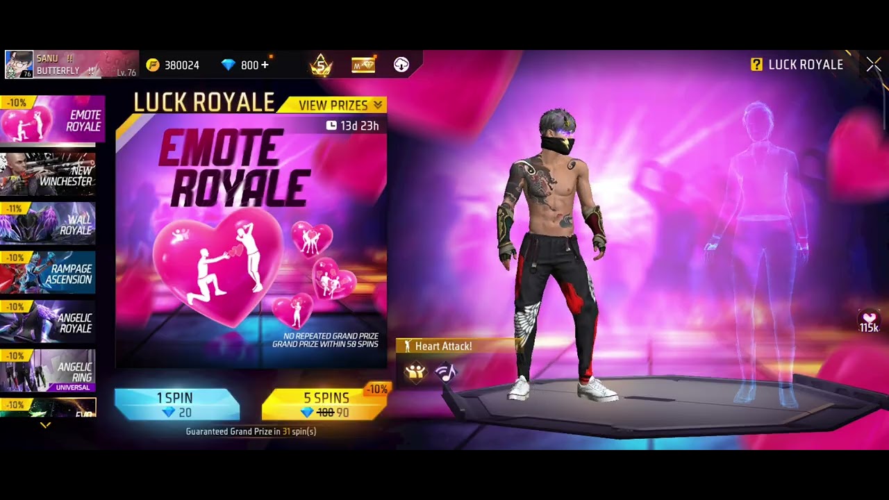 New valentines emote Royal 💗 complete event #viral #terding #emote Royal #tondegamer 