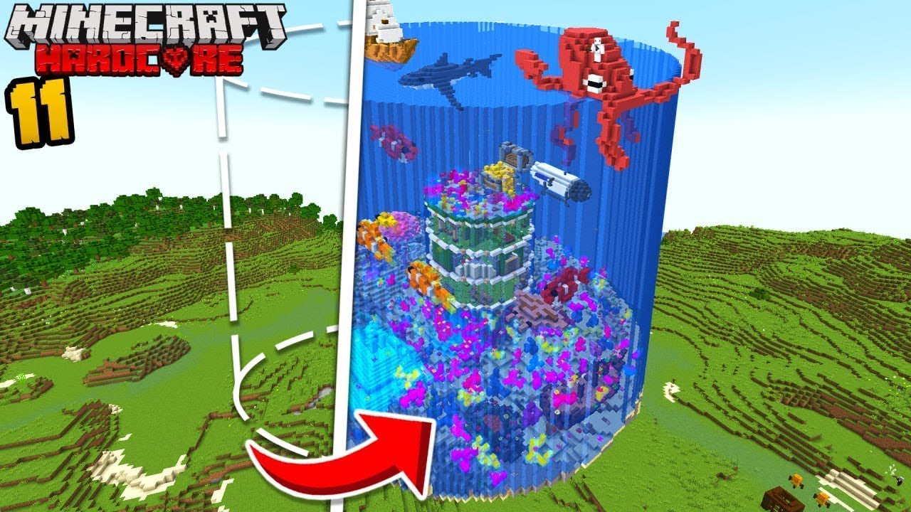 Ich habe die NORMALWELT in einen OZEAN in Minecraft Hardcore verwandelt!
