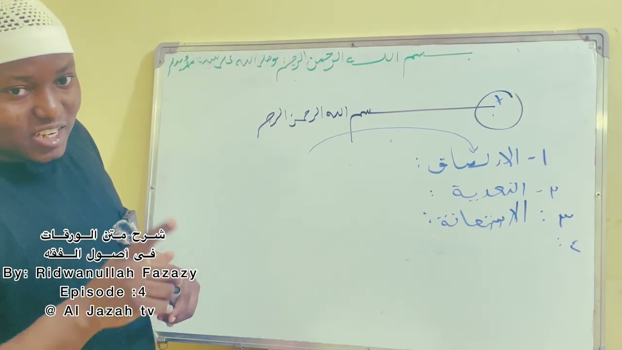 شرح متن الورقات في أصول الفقه episode 4. By: Ridwanullah Fazazy 