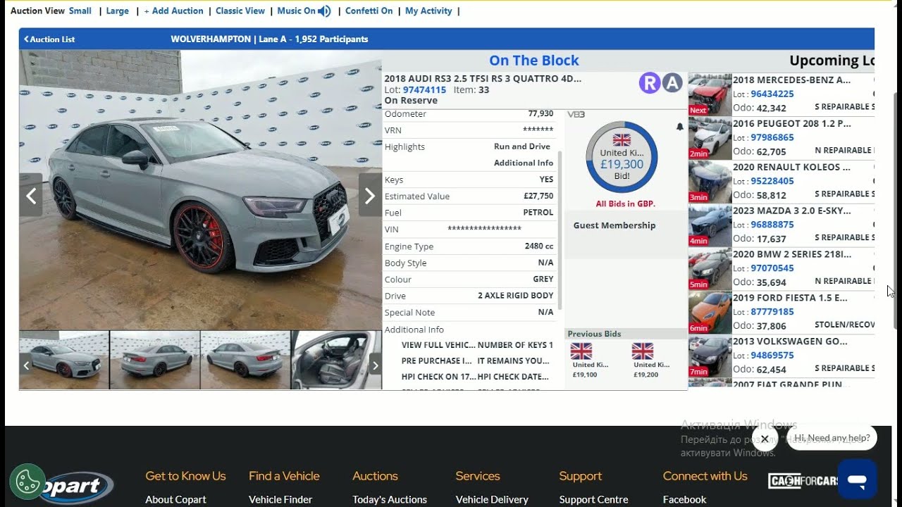 Live Copart UK Car Auction | Real Bidding & Final Prices