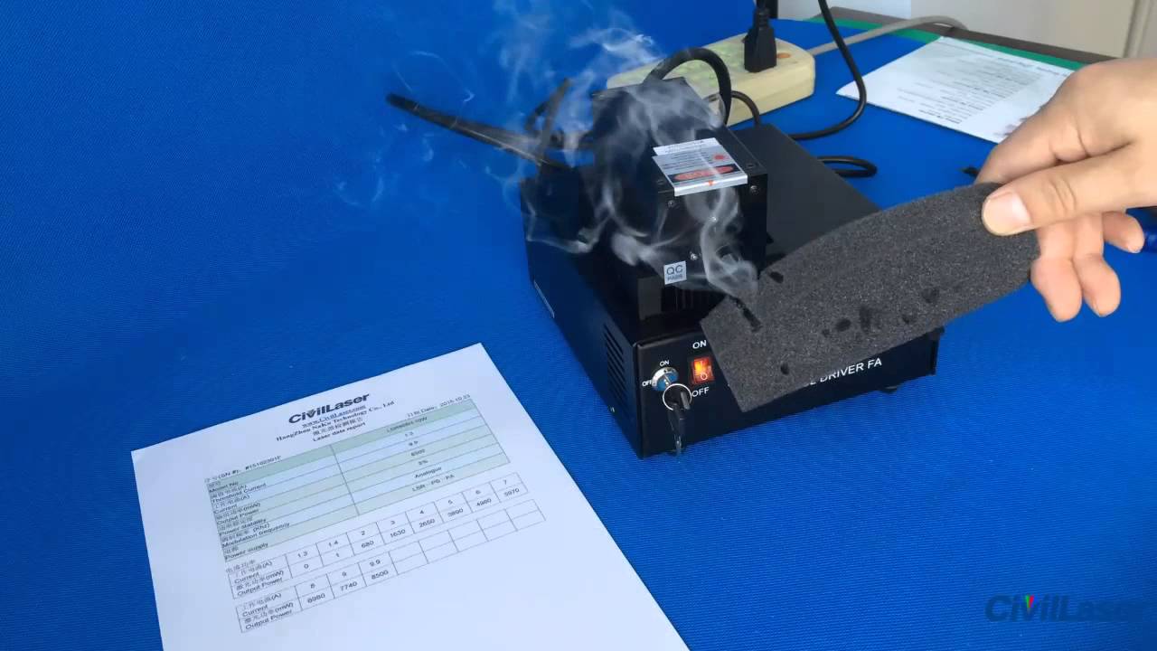 808nm 10W 10000mW IR DPSS Laser invisible laser beam powerful adjustable -- CivilLaser
